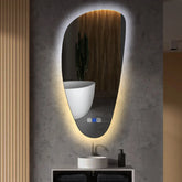 LED Spiegel Asymmetrisch Vertikal | Touch-Schalter | Anti-Beschlag-Funktion | Einstellbare Farbtemperatur - Reyze Seria Ambient Model 1